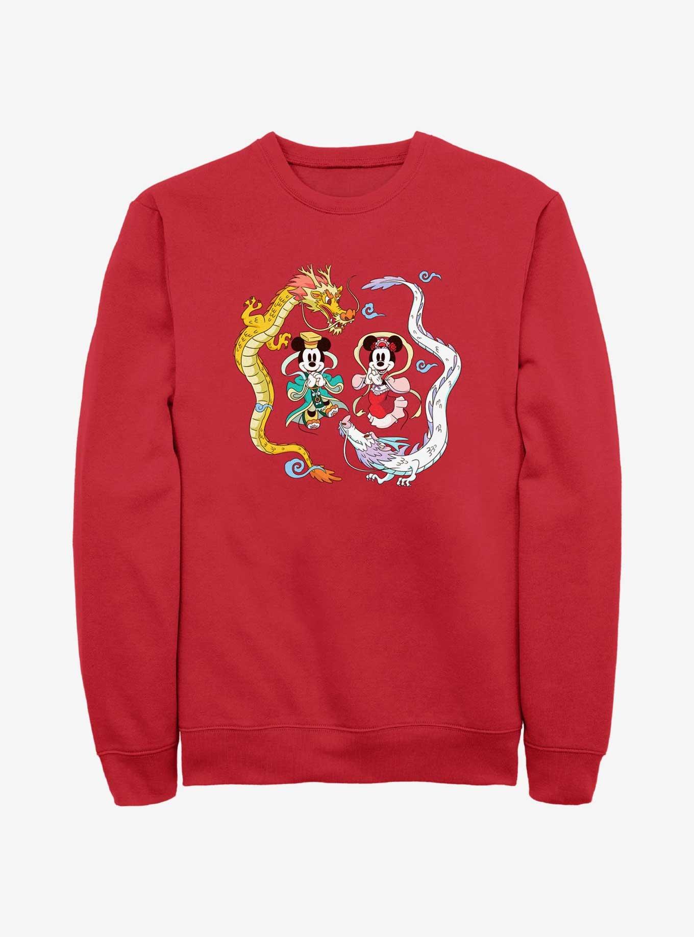 Disney Mickey Mouse & Minnie Mouse With Dragons Sweatshirt, , hi-res