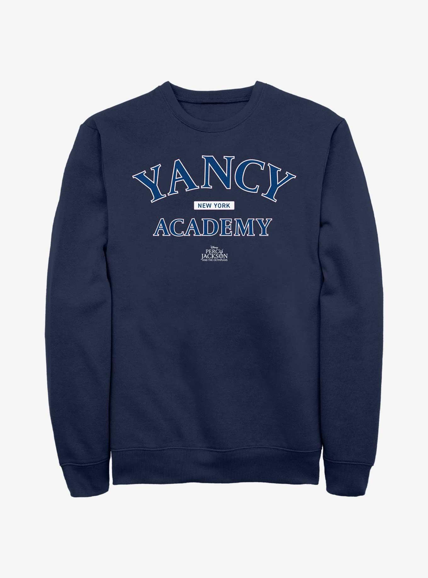 Disney Percy Jackson And The Olympians Yancy Academy Logo Sweatshirt, NAVY, hi-res