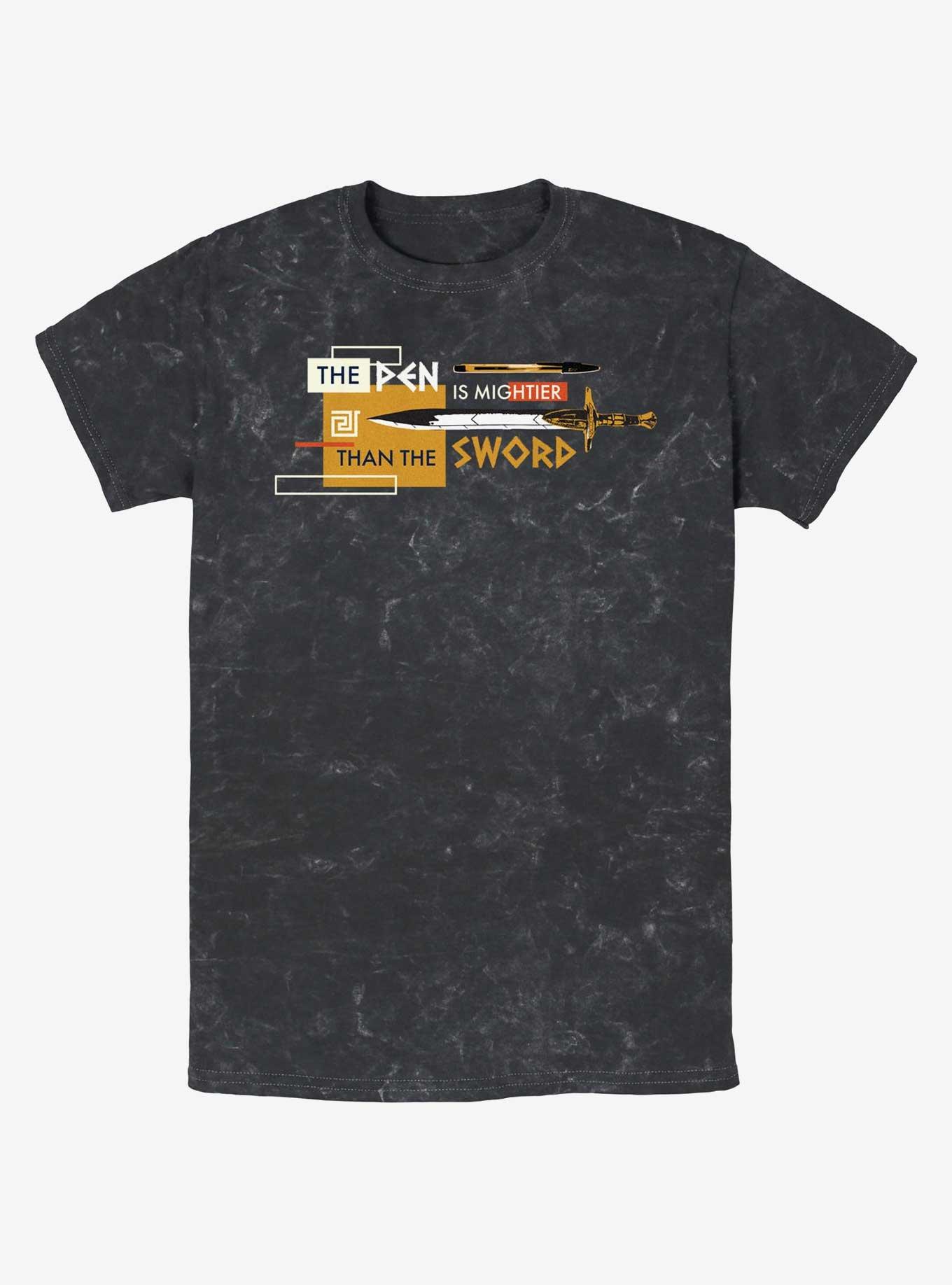 Disney Percy Jackson And The Olympians The Pen Is Mightier Than The Sword Mineral Wash T-Shirt, , hi-res