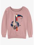 Disney Percy Jackson And The Olympians Pegasus Geometric Girls Slouchy Sweatshirt, DESERTPNK, hi-res