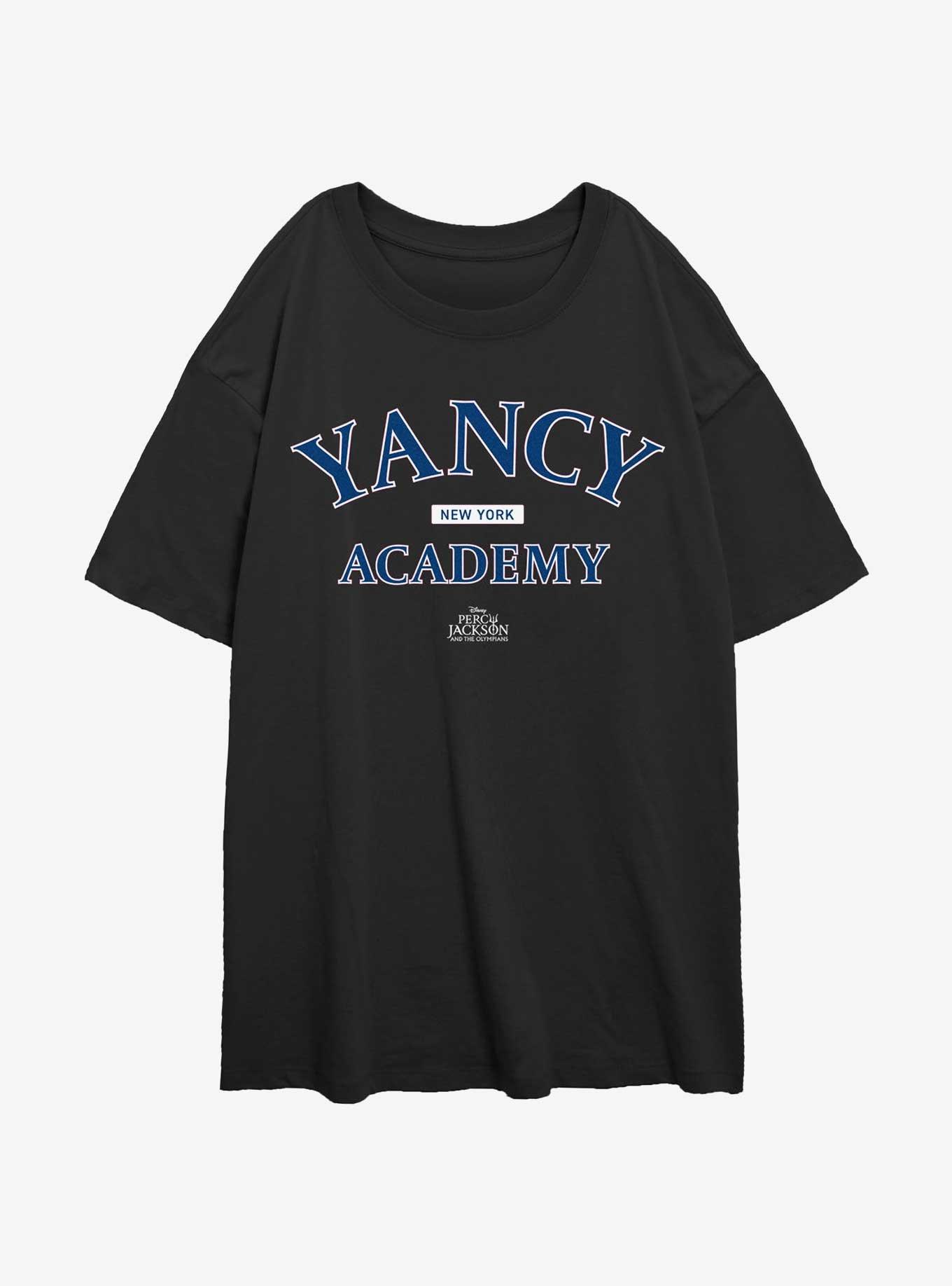 Disney Percy Jackson And The Olympians Yancy Academy Logo Girls Oversized T-Shirt, BLACK, hi-res