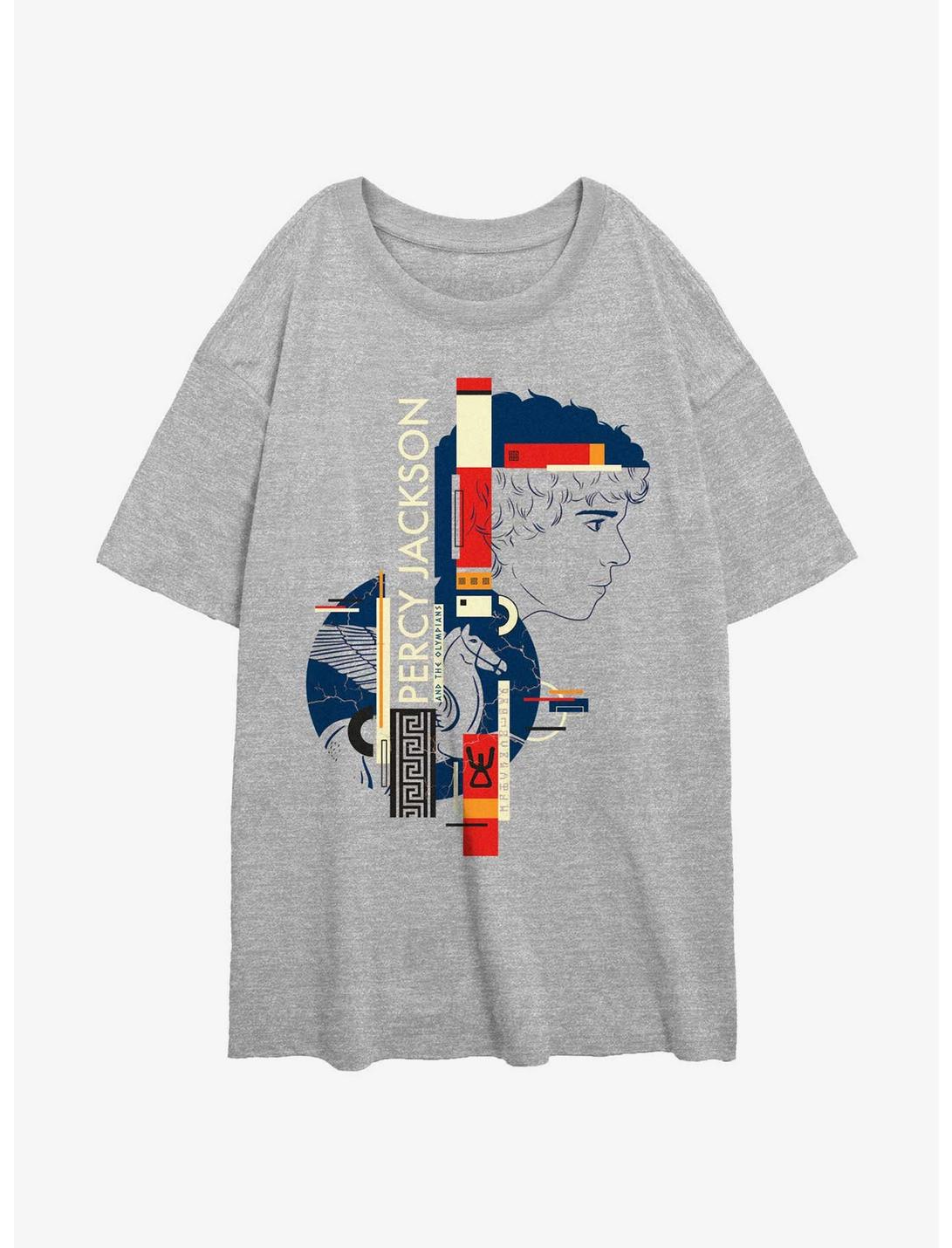Disney Percy Jackson And The Olympians Pegasus Geometric Girls Oversized T-Shirt, ATH HTR, hi-res
