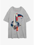 Disney Percy Jackson And The Olympians Pegasus Geometric Girls Oversized T-Shirt, ATH HTR, hi-res