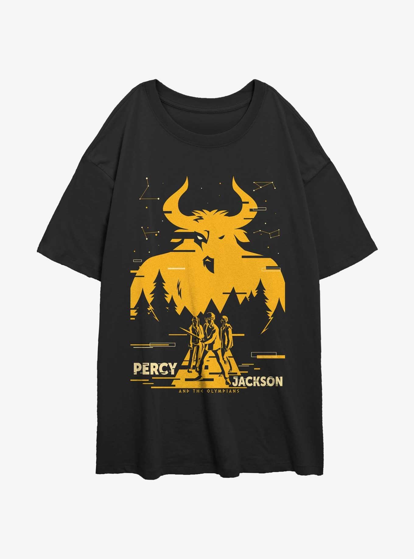 Disney Percy Jackson And The Olympians Minotaur Girls Oversized T-Shirt, BLACK, hi-res