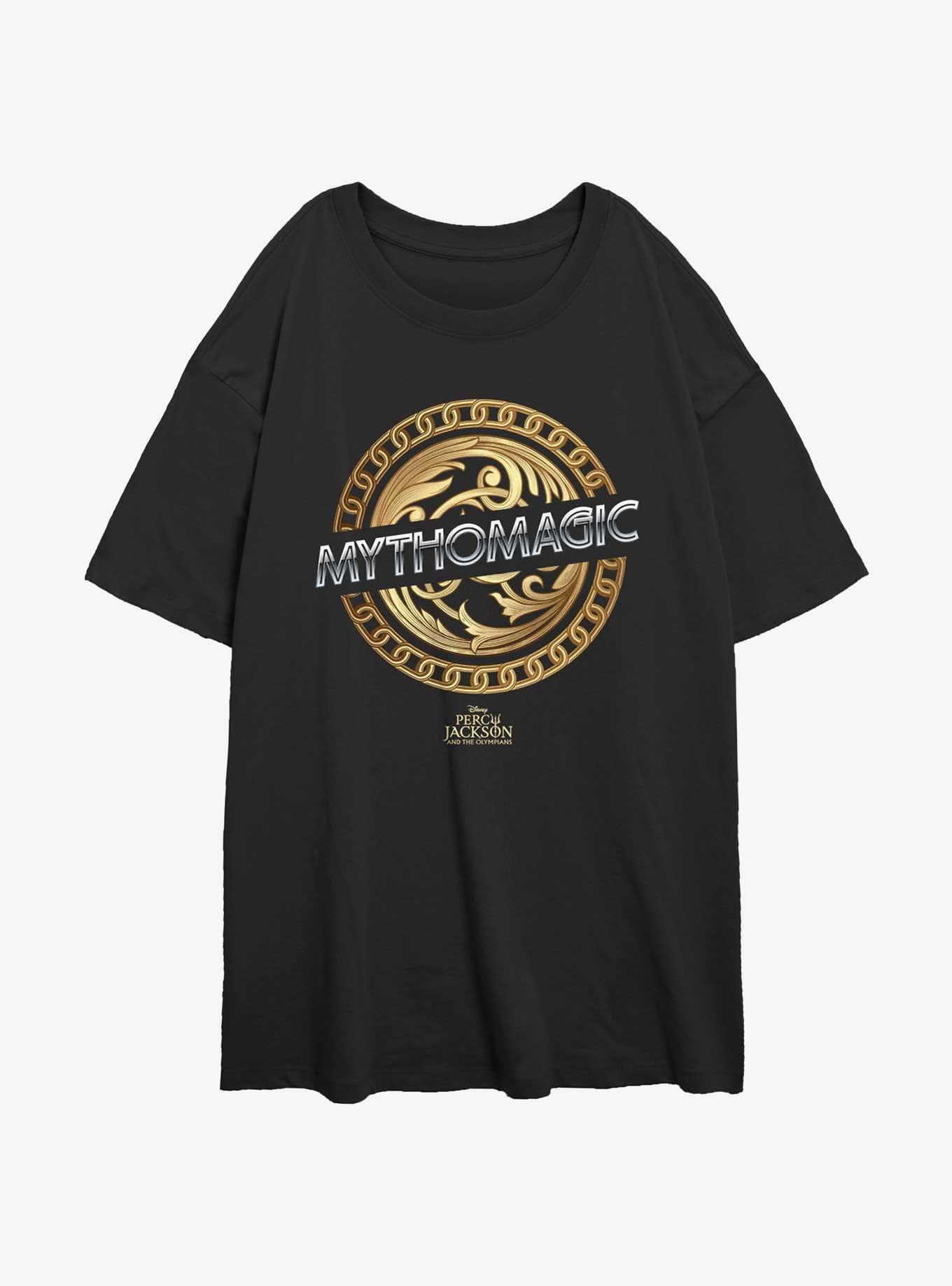 Disney Percy Jackson And The Olympians Mythomagic Logo Girls Oversized T-Shirt, BLACK, hi-res