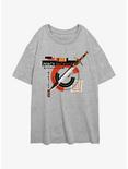 Disney Percy Jackson And The Olympians Riptide Sword Girls Oversized T-Shirt, ATH HTR, hi-res