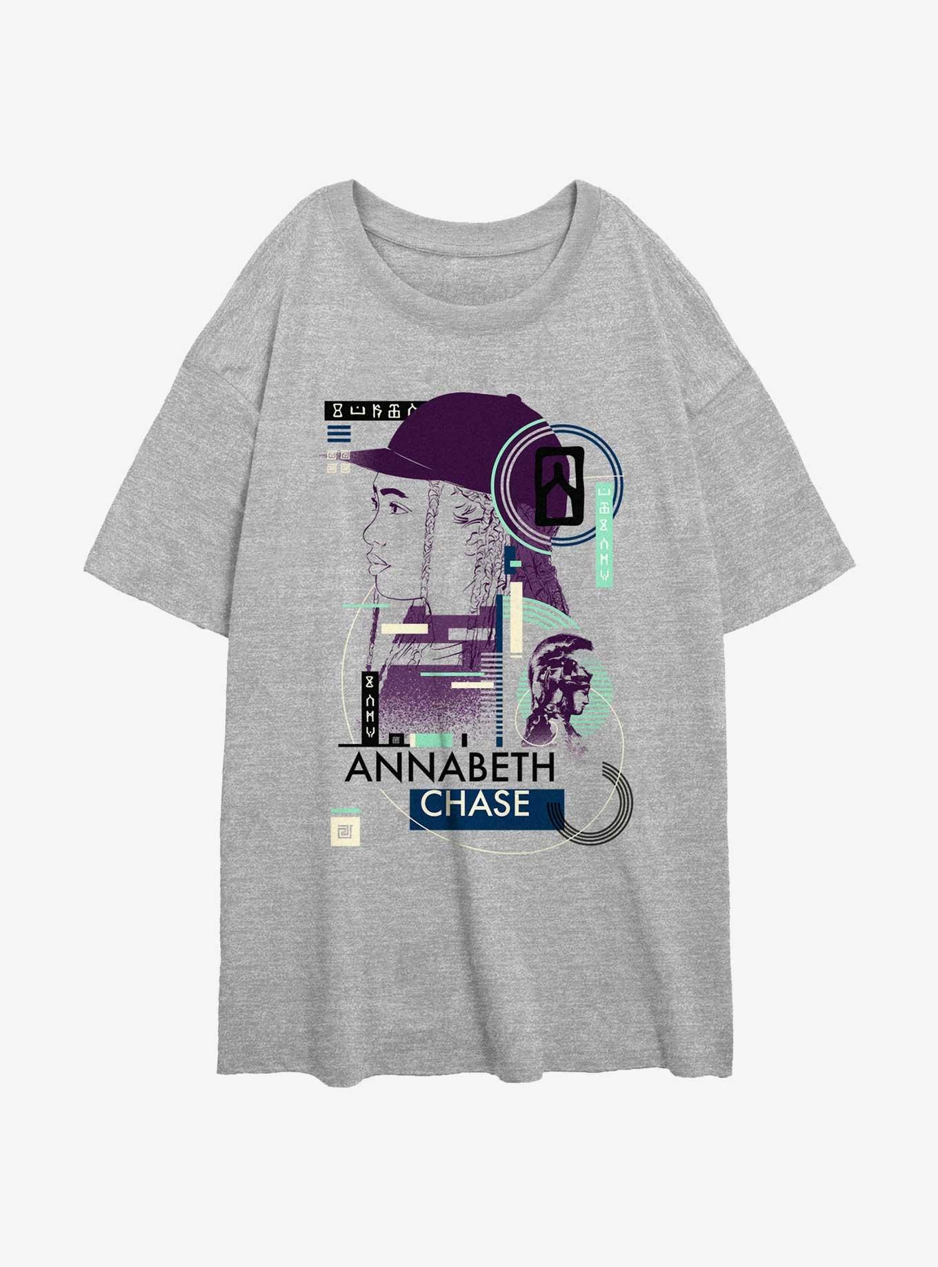 Disney Percy Jackson And The Olympians Annabeth Chase Geometric Girls Oversized T-Shirt, ATH HTR, hi-res