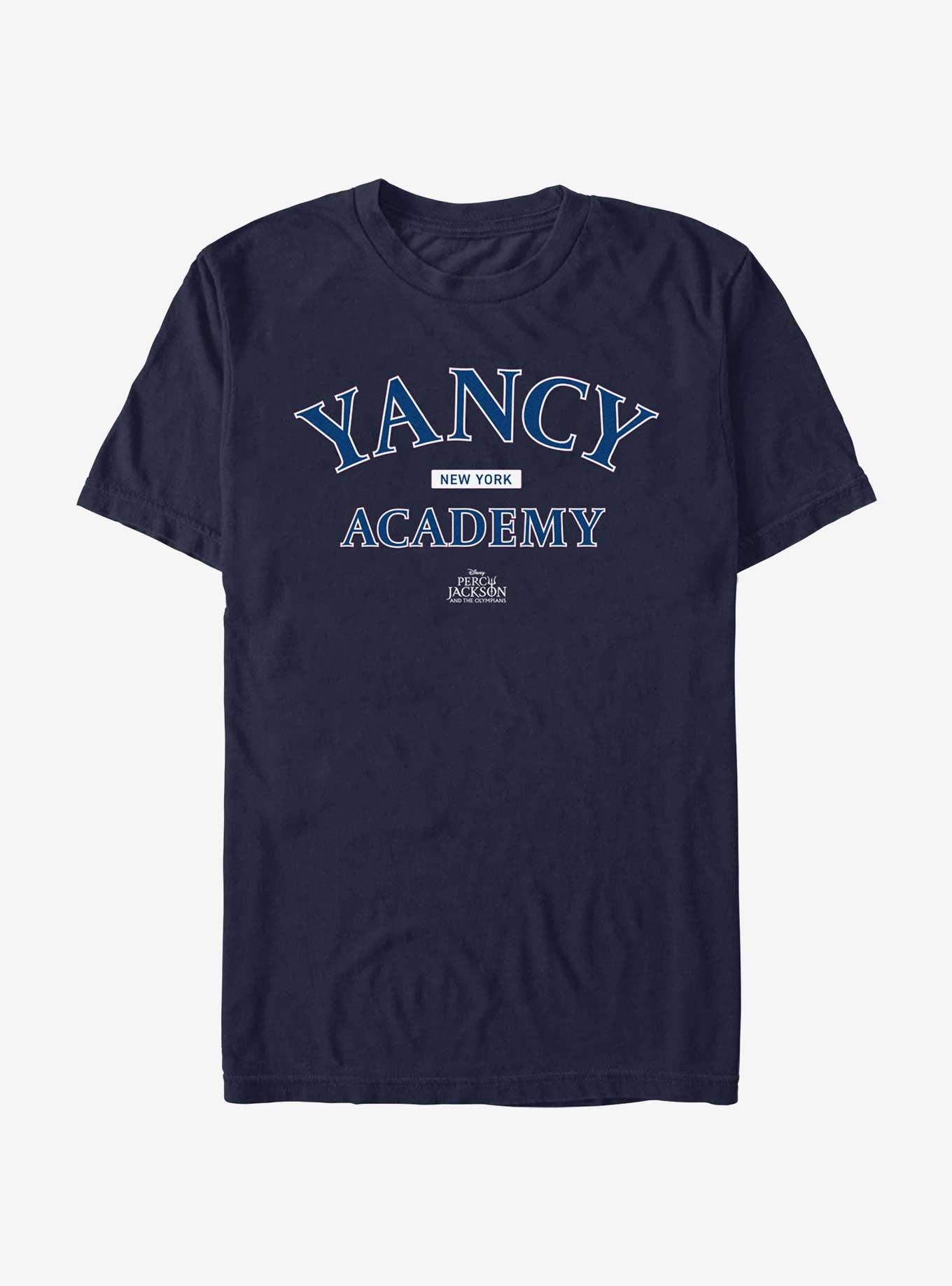 Disney Percy Jackson And The Olympians Yancy Academy Logo T-Shirt, NAVY, hi-res