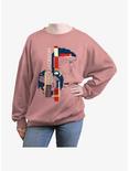 Disney Percy Jackson And The Olympians Pegasus Geometric Girls Oversized Sweatshirt, DESERTPNK, hi-res