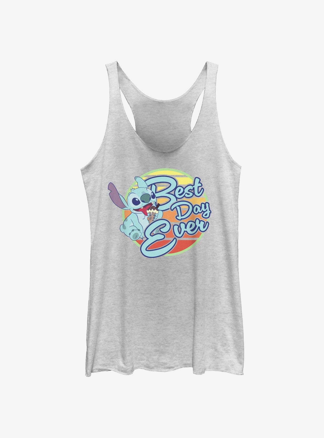 Disney Lilo & Stitch Best Day Ever Girls Tank, WHITE HTR, hi-res