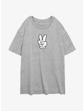 Disney Mickey Mouse Peace Hand Womens Oversized T-Shirt, , hi-res