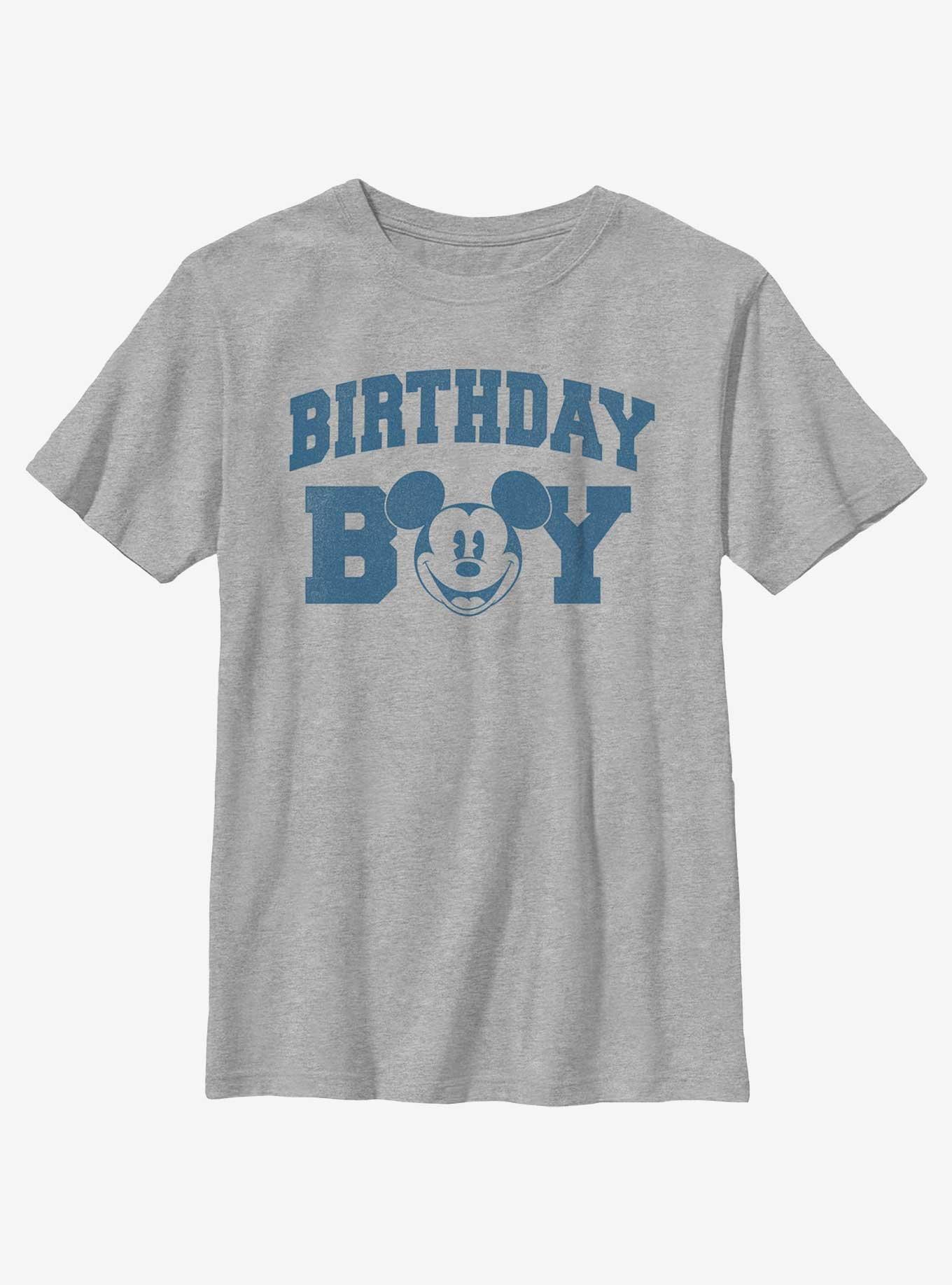 Disney Mickey Mouse Vintage Mickey Birthday Boy Youth T-Shirt, ATH HTR, hi-res