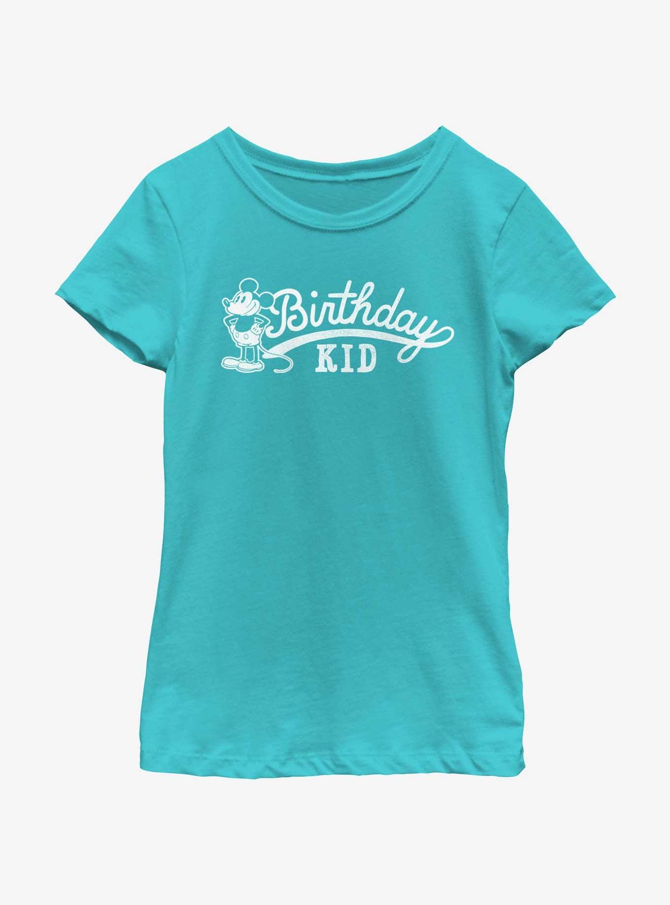 Disney Mickey Mouse Vintage Birthday Kid Girls Youth T-Shirt, TAHI BLUE, hi-res