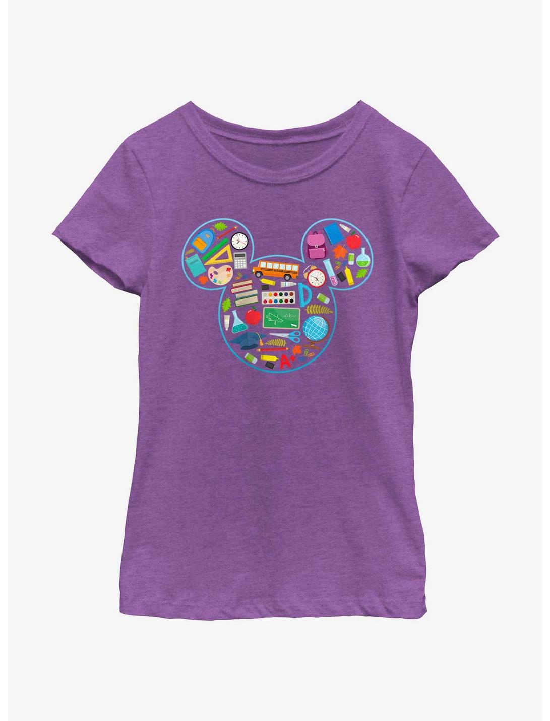 Disney Mickey Mouse Mickey Teacher Fill Girls Youth T-Shirt, PURPLE BERRY, hi-res