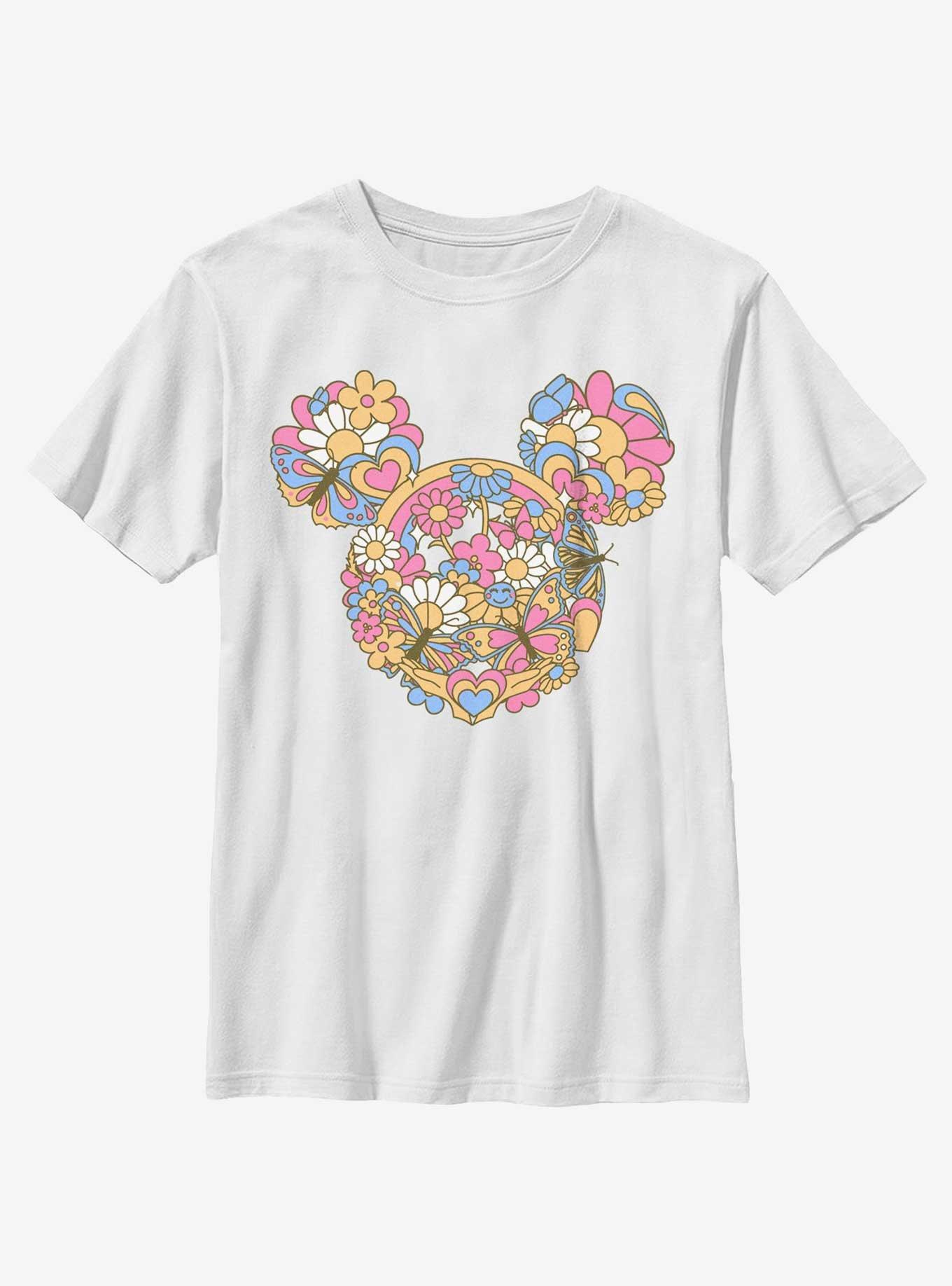 Disney Mickey Mouse Floral Head Youth T-Shirt