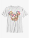 Disney Mickey Mouse Floral Head Youth T-Shirt, WHITE, hi-res