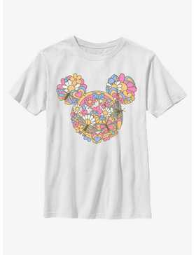 Disney Mickey Mouse Floral Head Youth T-Shirt, , hi-res
