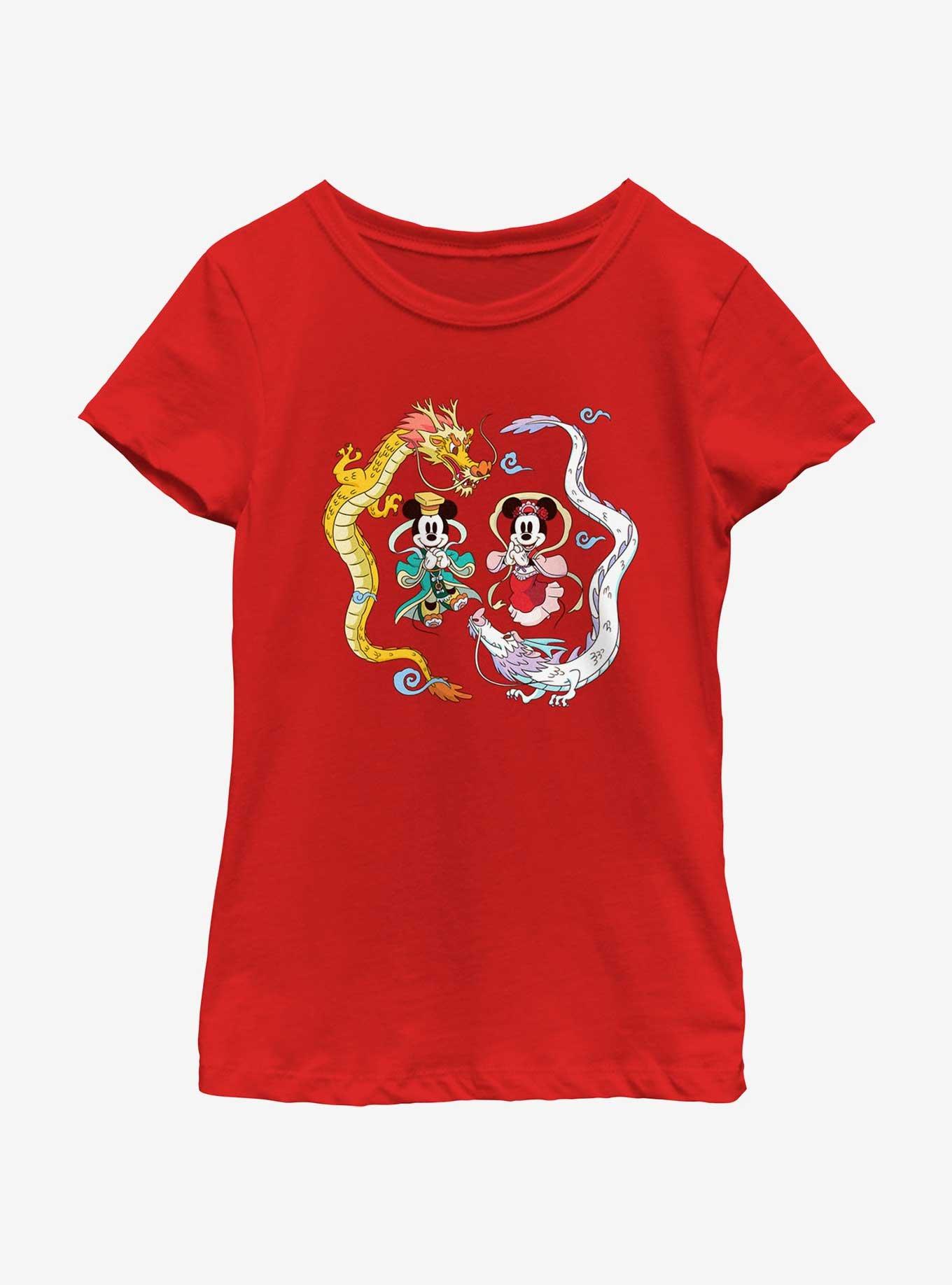 Disney Mickey Mouse Mickey Minnie And Dragons Girls Youth T-Shirt, , hi-res