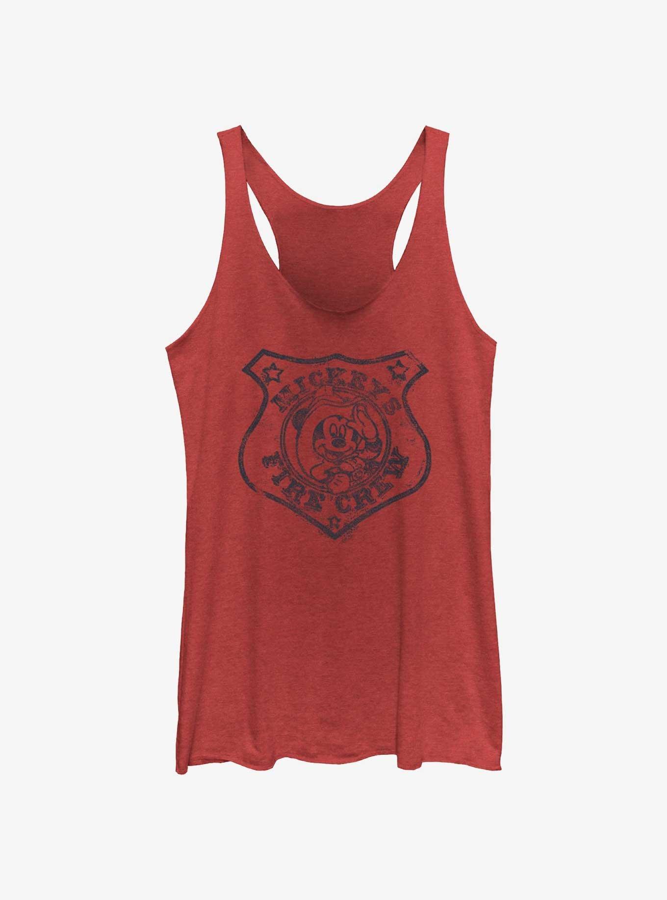 Disney Mickey Mouse Mickey's Fire Crew Badge Womens Tank Top, RED HTR, hi-res