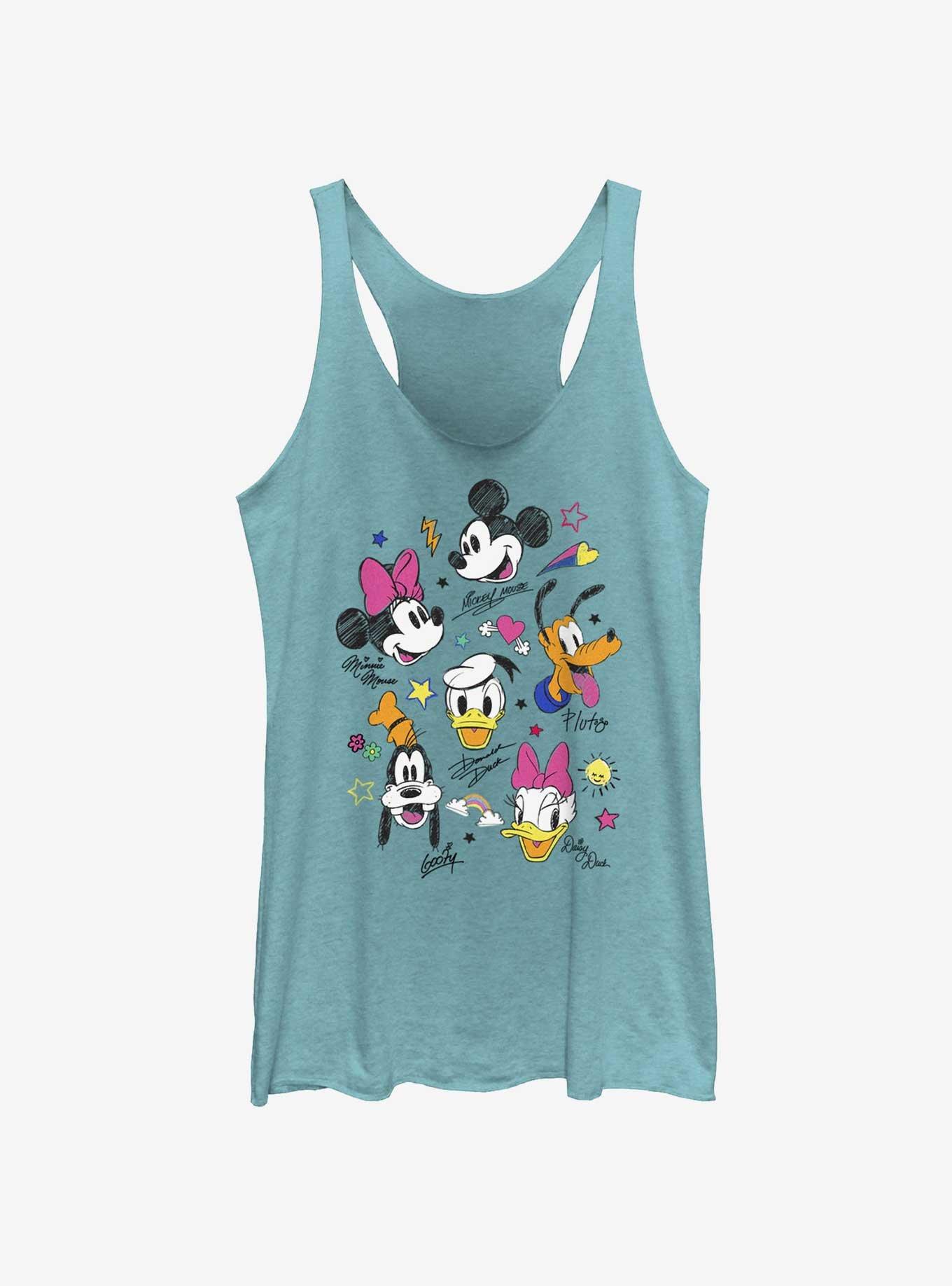 Disney Mickey Mouse Doodle Crew Womens Tank Top, TAHI BLUE, hi-res