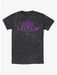Disney Percy Jackson And The Olympians Lotus Hotel & Casino Logo Mineral Wash T-Shirt, BLACK, hi-res