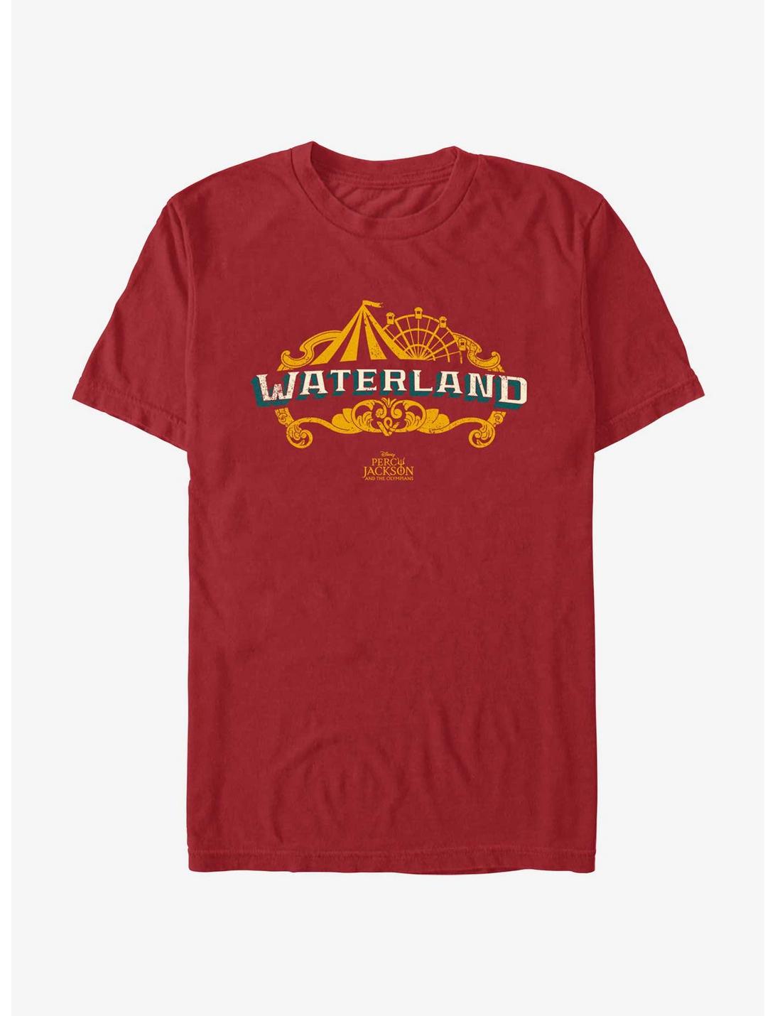 Disney Percy Jackson And The Olympians Waterland Park Logo T-Shirt, CARDINAL, hi-res