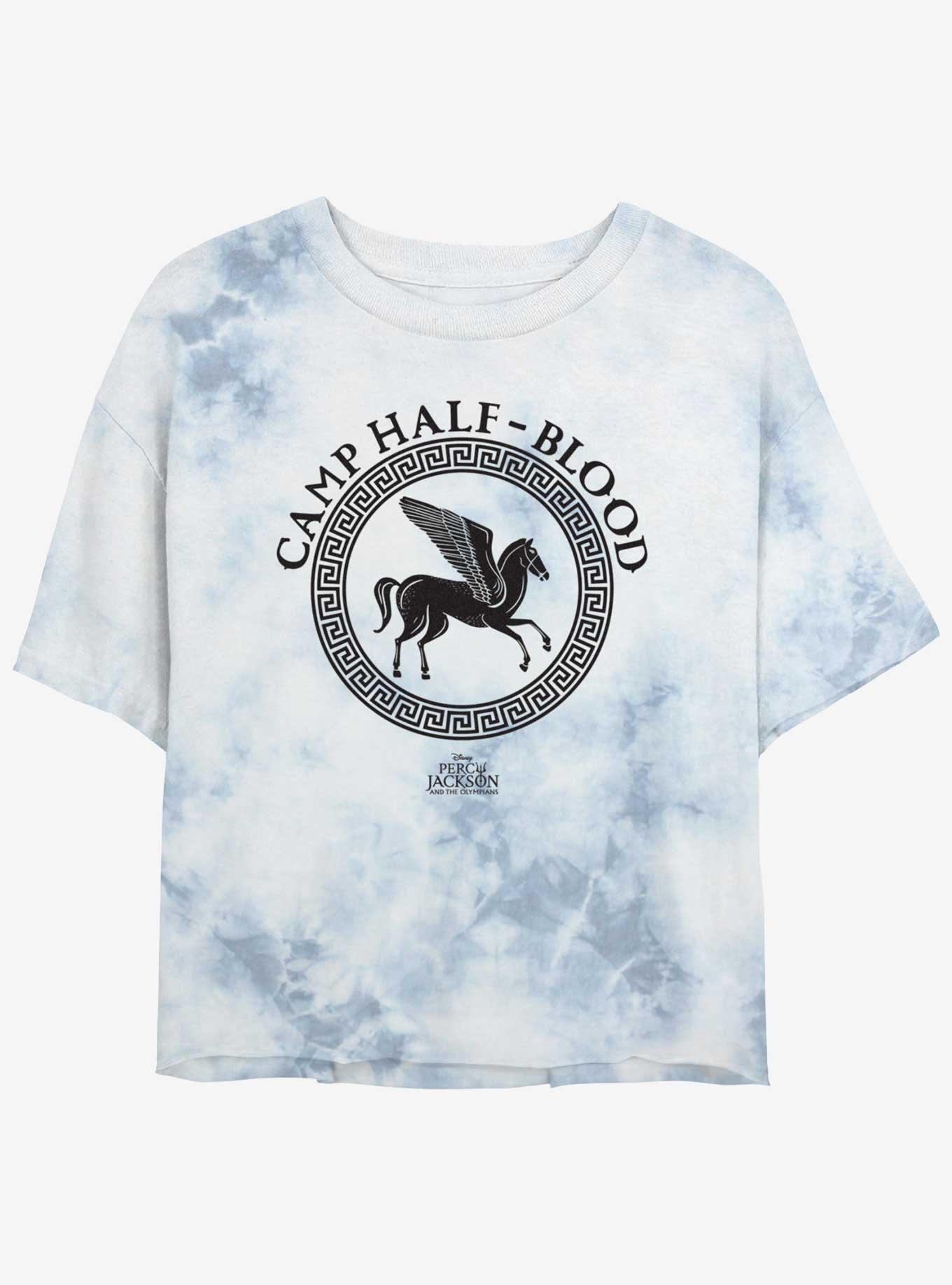 Disney Percy Jackson And The Olympians Camp Half Blood Logo Tie Dye Crop Girls T-Shirt, , hi-res