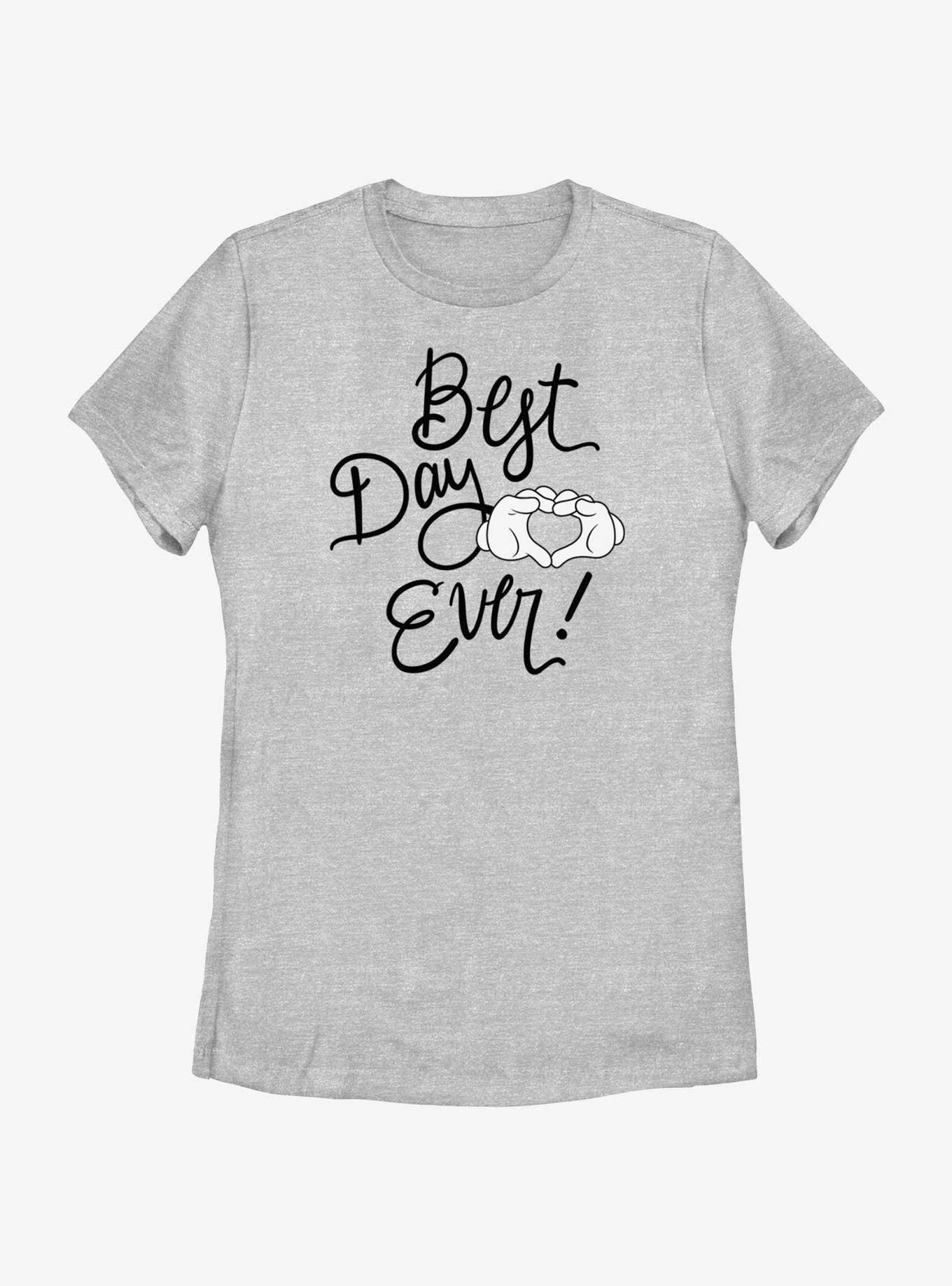 Disney Mickey Mouse Best Day Ever Hands Womens T-Shirt