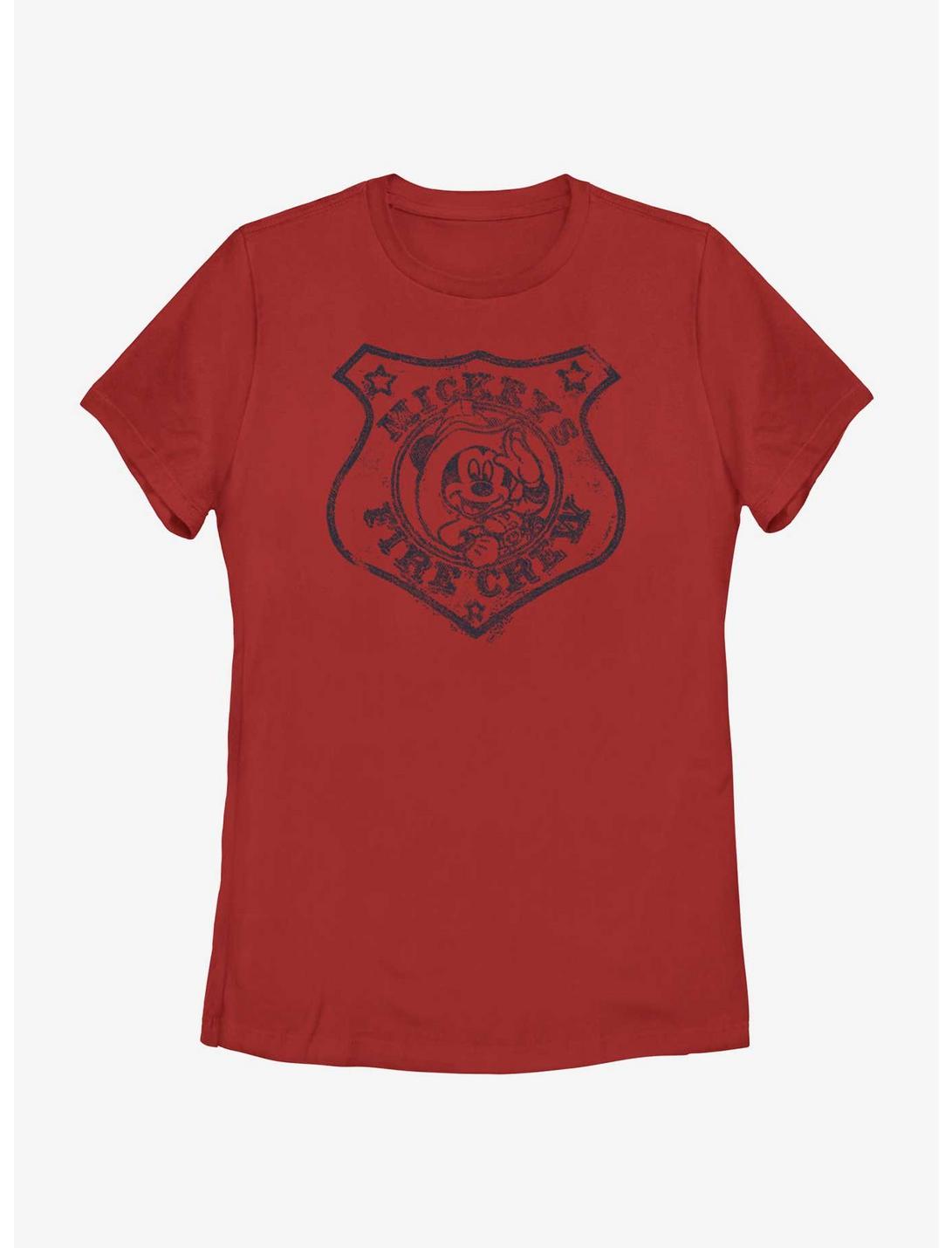 Disney Mickey Mouse Mickey's Fire Crew Badge Womens T-Shirt, RED, hi-res