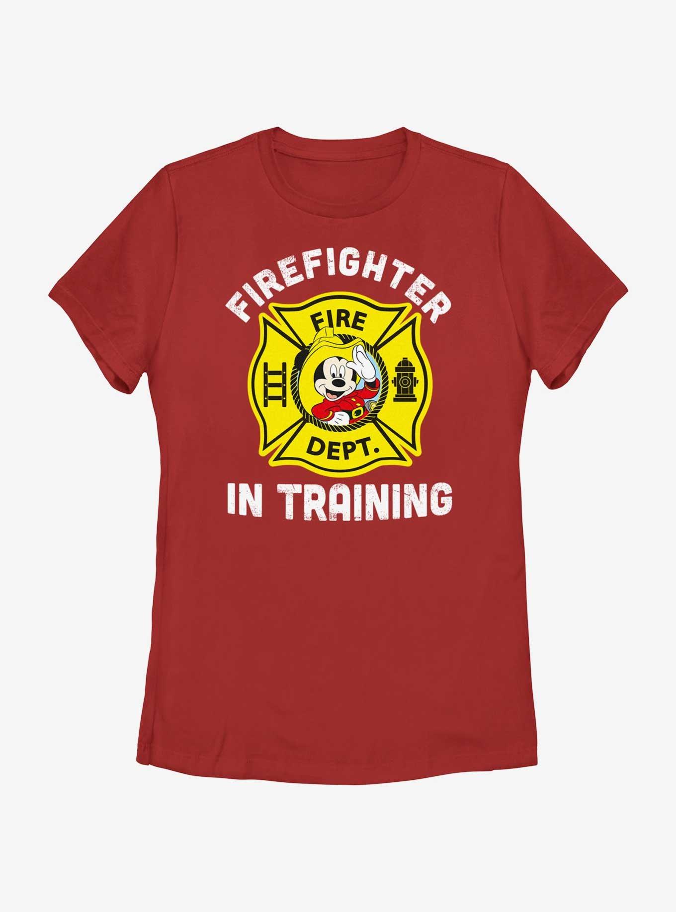 Disney Mickey Mouse Firefighter Training Womens T-Shirt