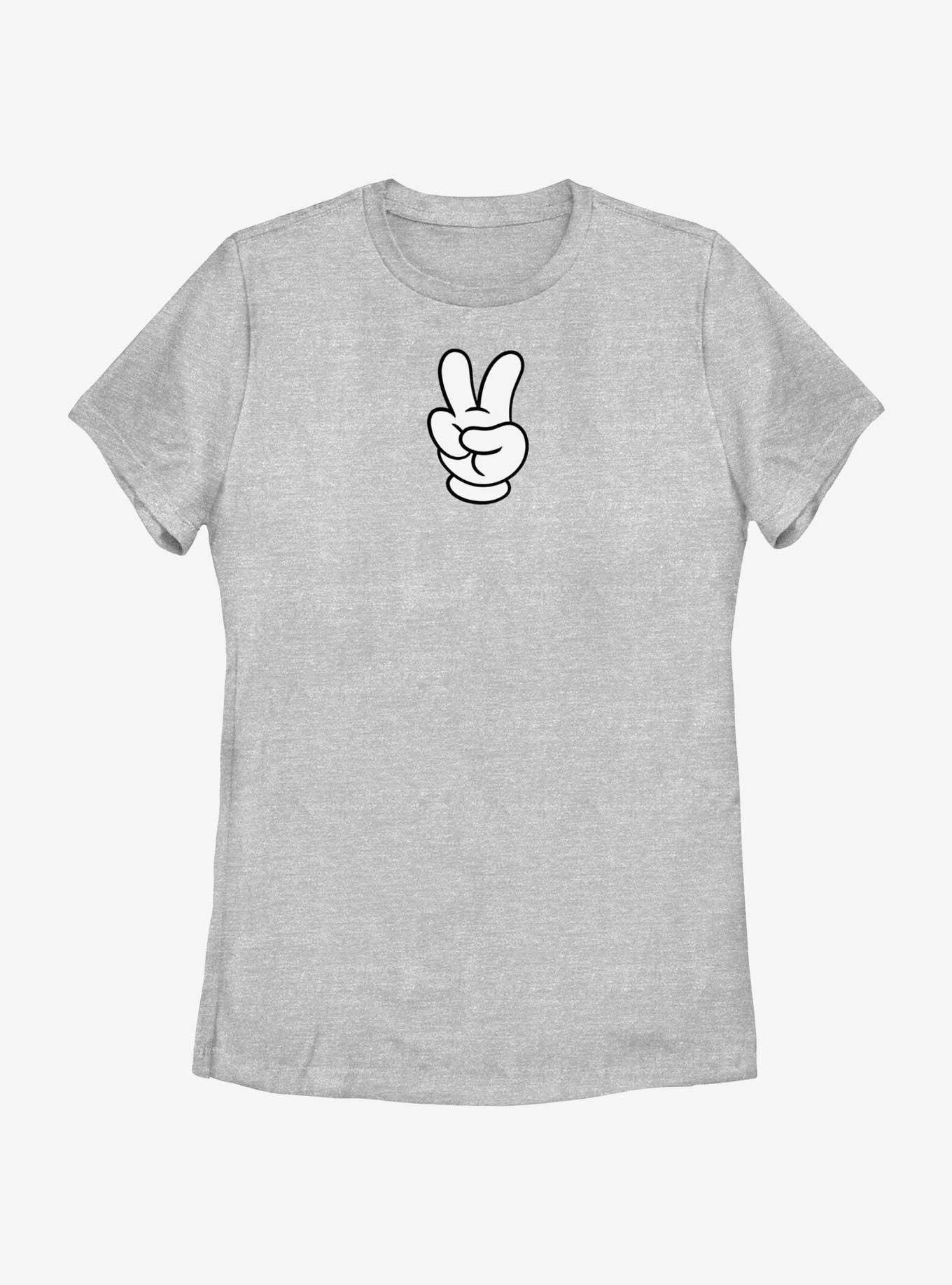 Disney Mickey Mouse Peace Hand Womens T-Shirt