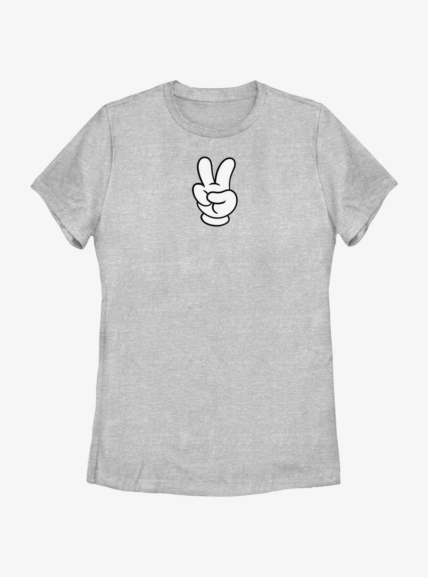 Disney Mickey Mouse Peace Hand Womens T-Shirt, ATH HTR, hi-res