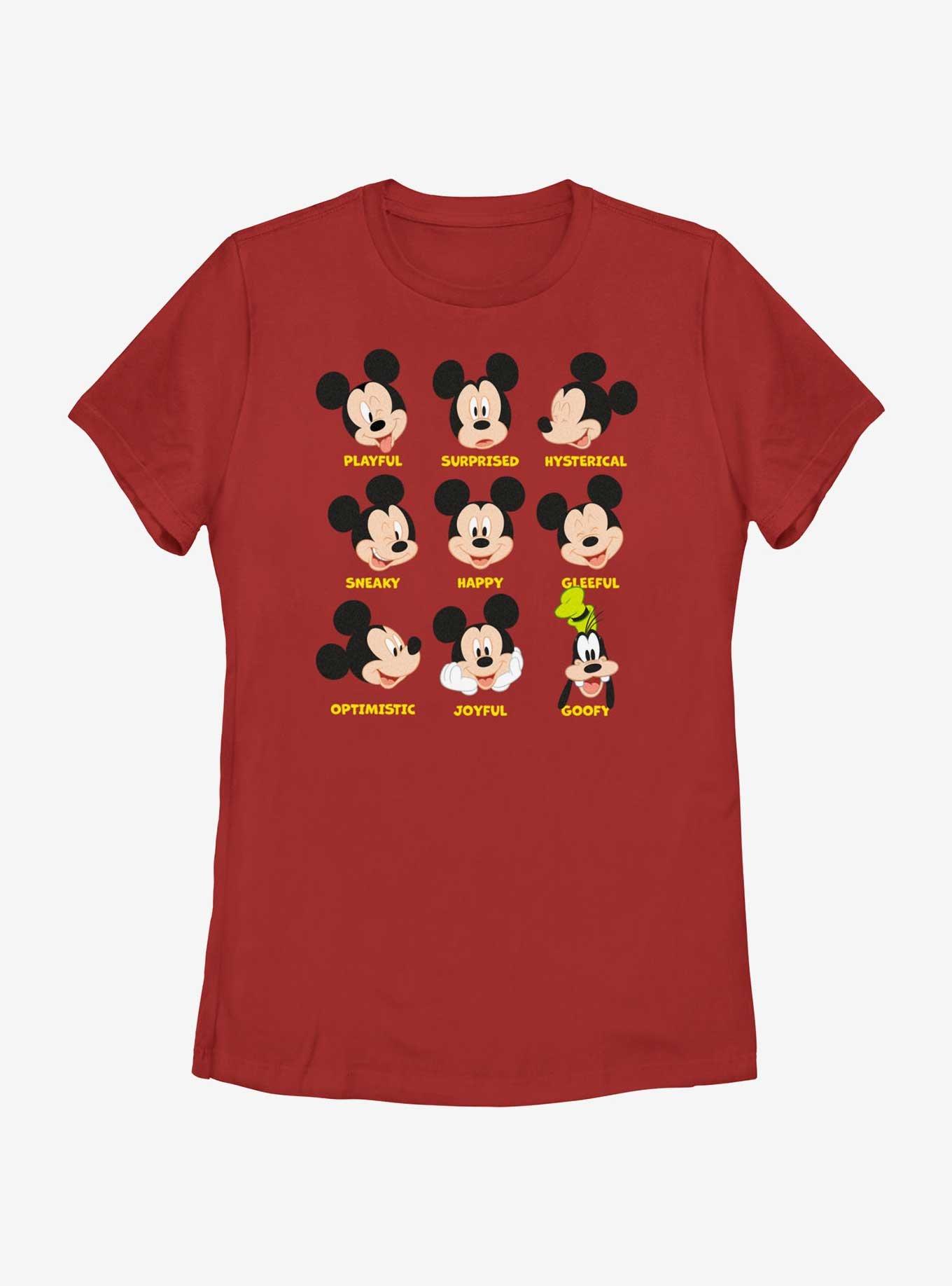 Disney Mickey Mouse Expressions Womens T-Shirt