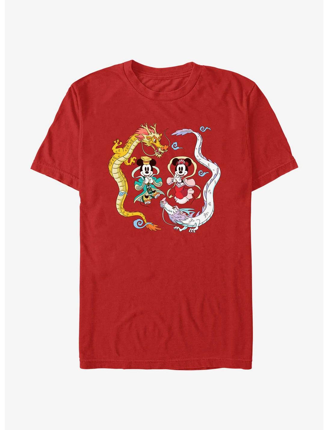 Disney Mickey Mouse Mickey Minnie And Dragons T-Shirt, RED, hi-res