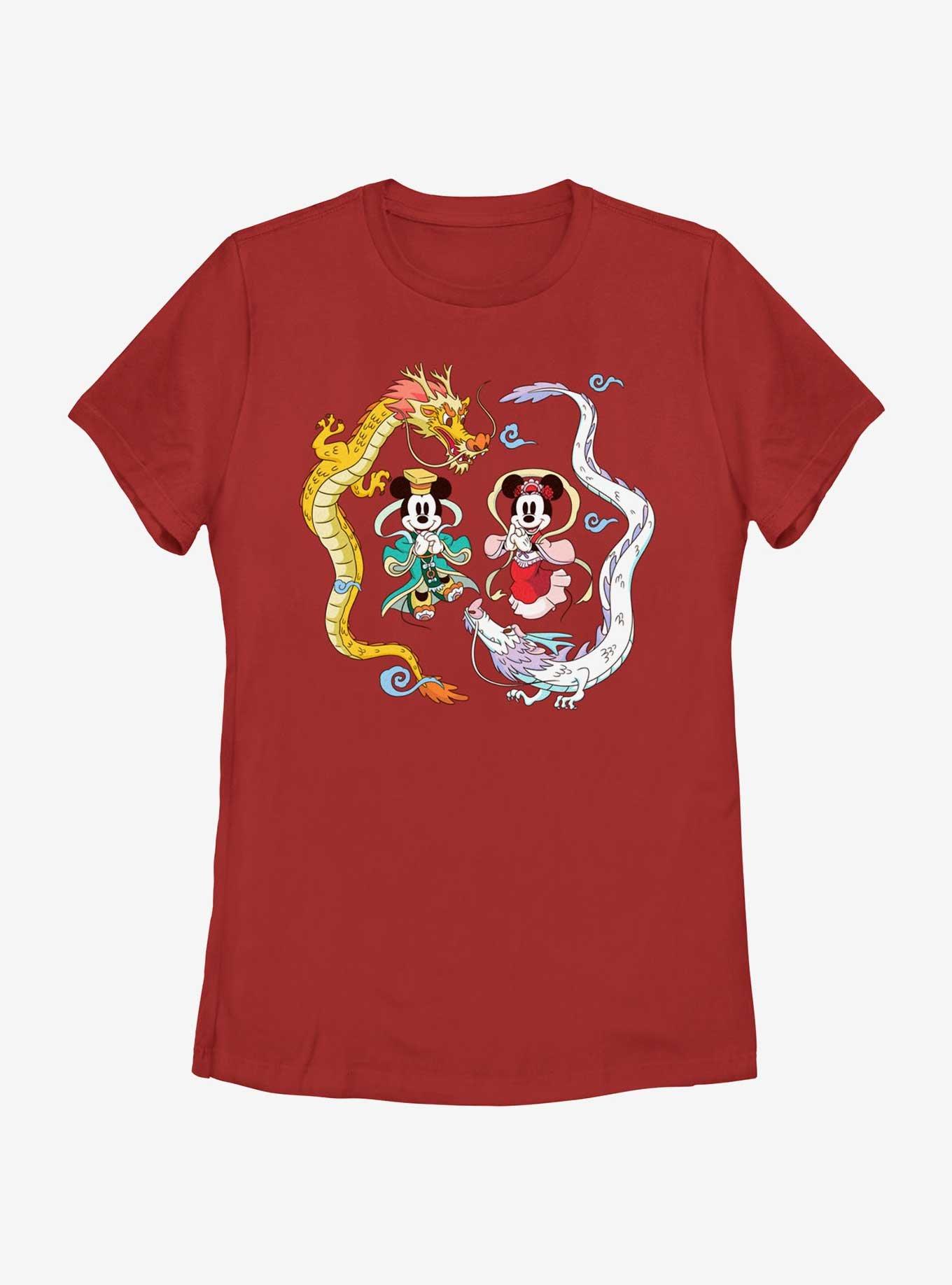 Disney Mickey Mouse Minnie And Dragons Womens T-Shirt