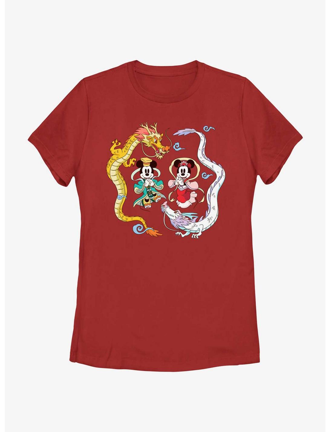 Disney Mickey Mouse Mickey Minnie And Dragons Womens T-Shirt, RED, hi-res