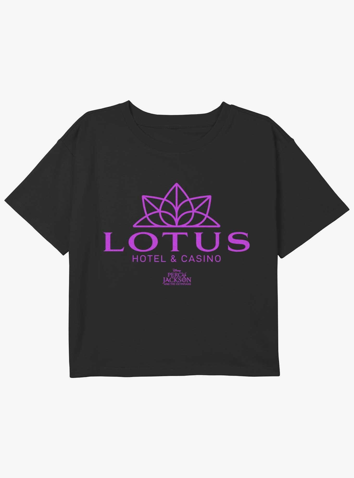 Disney Percy Jackson And The Olympians Lotus Hotel & Casino Logo Youth Girls Boxy Crop T-Shirt