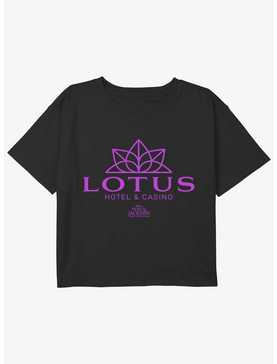 Disney Percy Jackson And The Olympians Lotus Hotel & Casino Logo Youth Girls Boxy Crop T-Shirt, , hi-res