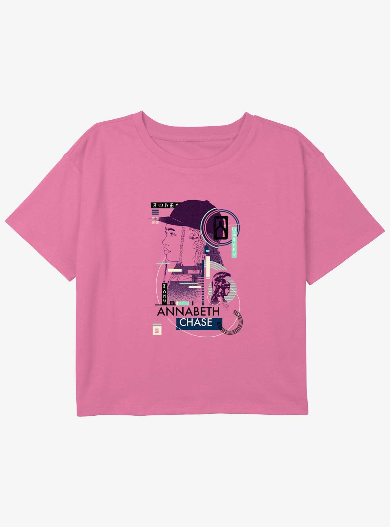 Disney Percy Jackson And The Olympians Annabeth Chase Geometric Youth Girls Boxy Crop T-Shirt, , hi-res