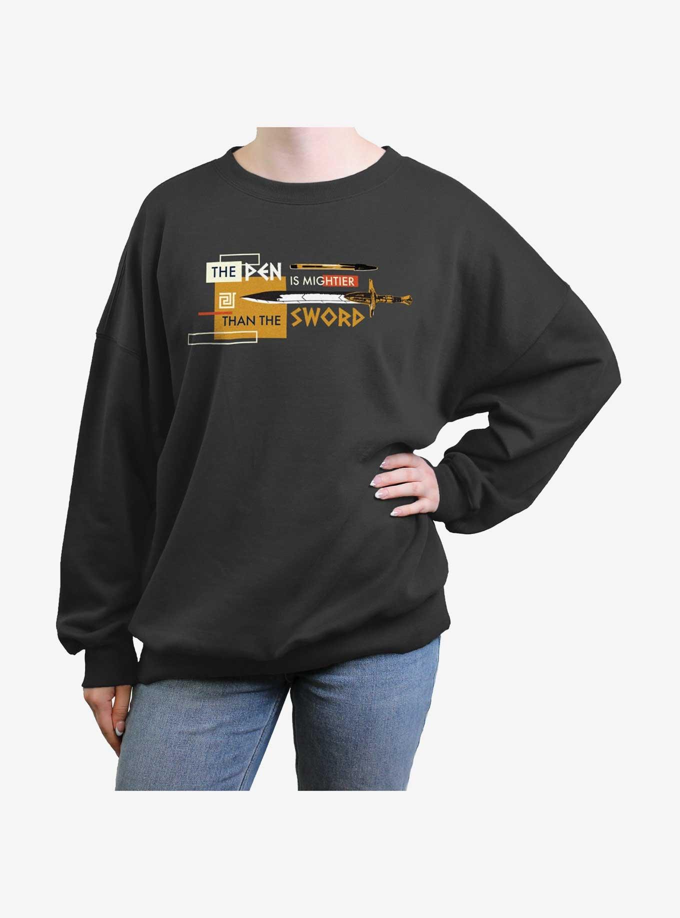 Disney Percy Jackson And The Olympians Pen Is Mightier Than Sword Girls Oversized Sweatshirt