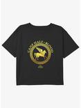 Disney Percy Jackson And The Olympians Camp Half Blood Emblem Logo Youth Girls Boxy Crop T-Shirt, BLACK, hi-res