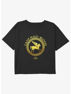Disney Percy Jackson And The Olympians Camp Half Blood Emblem Logo Youth Girls Boxy Crop T-Shirt, , hi-res