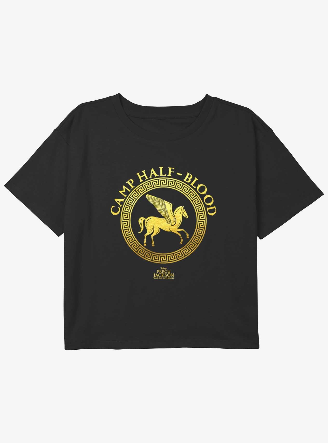 Disney Percy Jackson And The Olympians Camp Half Blood Emblem Logo Youth Girls Boxy Crop T-Shirt, , hi-res