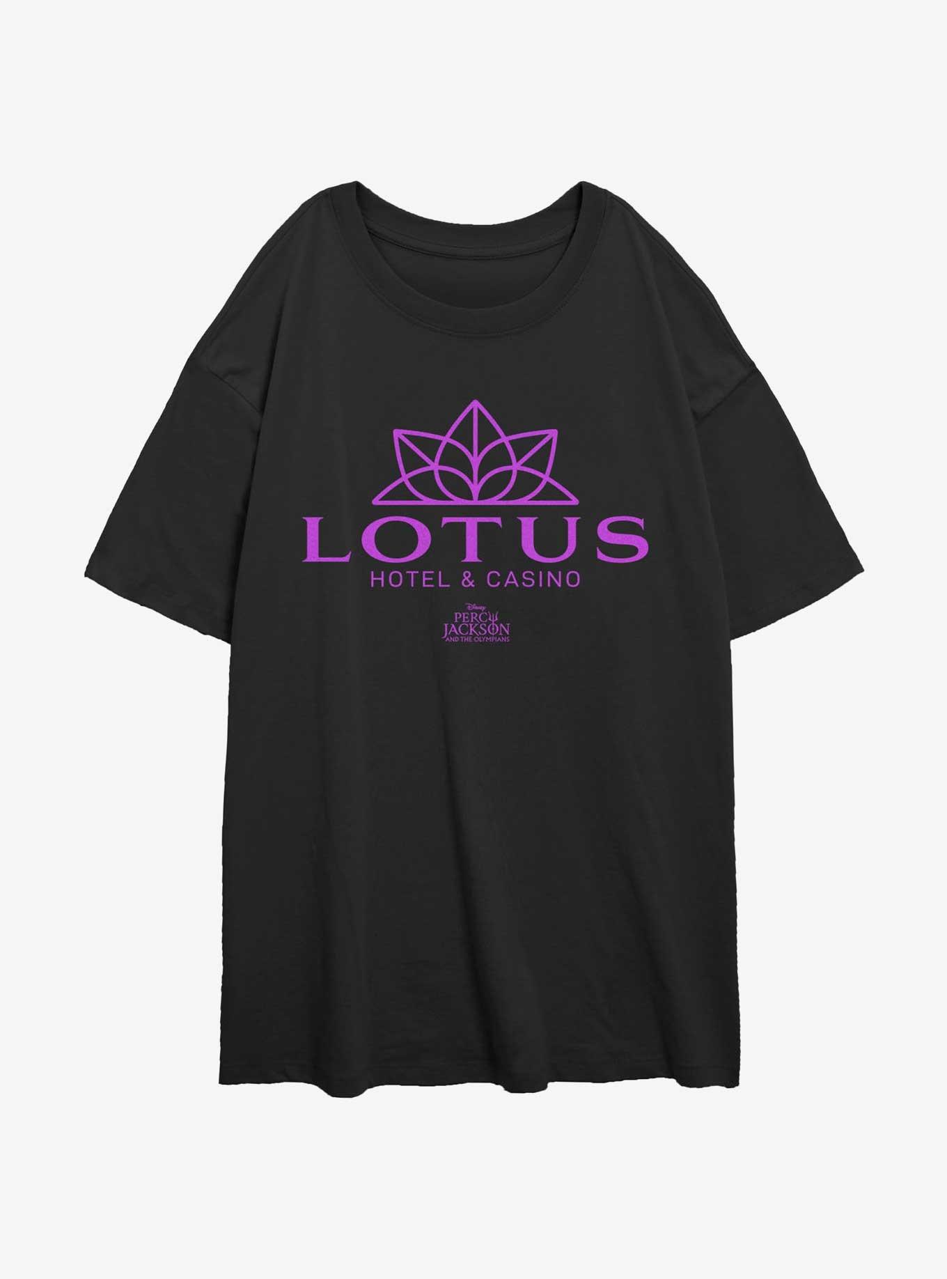 Disney Percy Jackson And The Olympians Lotus Hotel & Casino Logo Womens Oversized T-Shirt