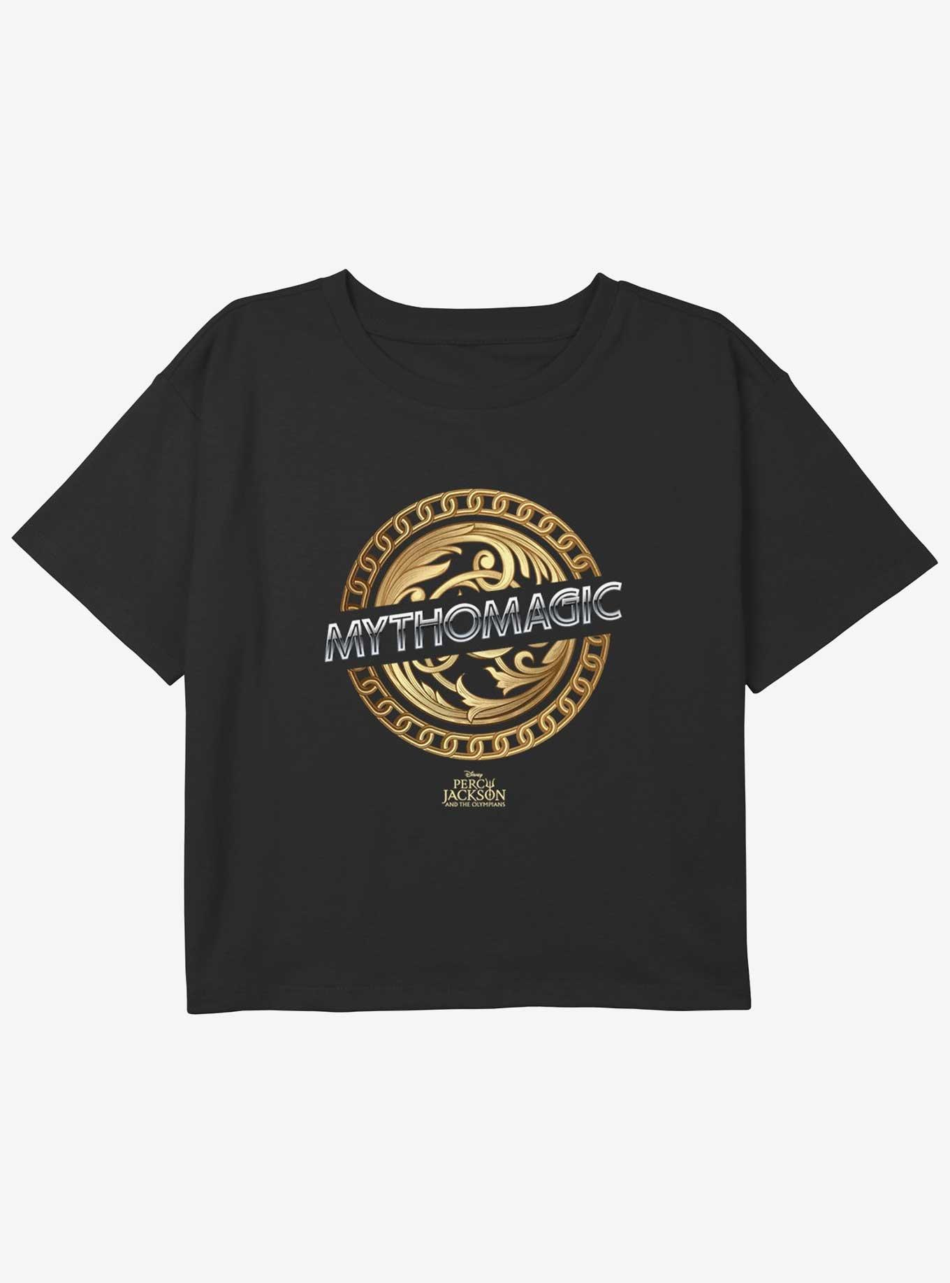 Disney Percy Jackson And The Olympians Mythomagic Logo Youth Girls Boxy Crop T-Shirt, , hi-res