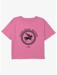 Disney Percy Jackson And The Olympians Camp Half Blood Logo Youth Girls Boxy Crop T-Shirt, PINK, hi-res