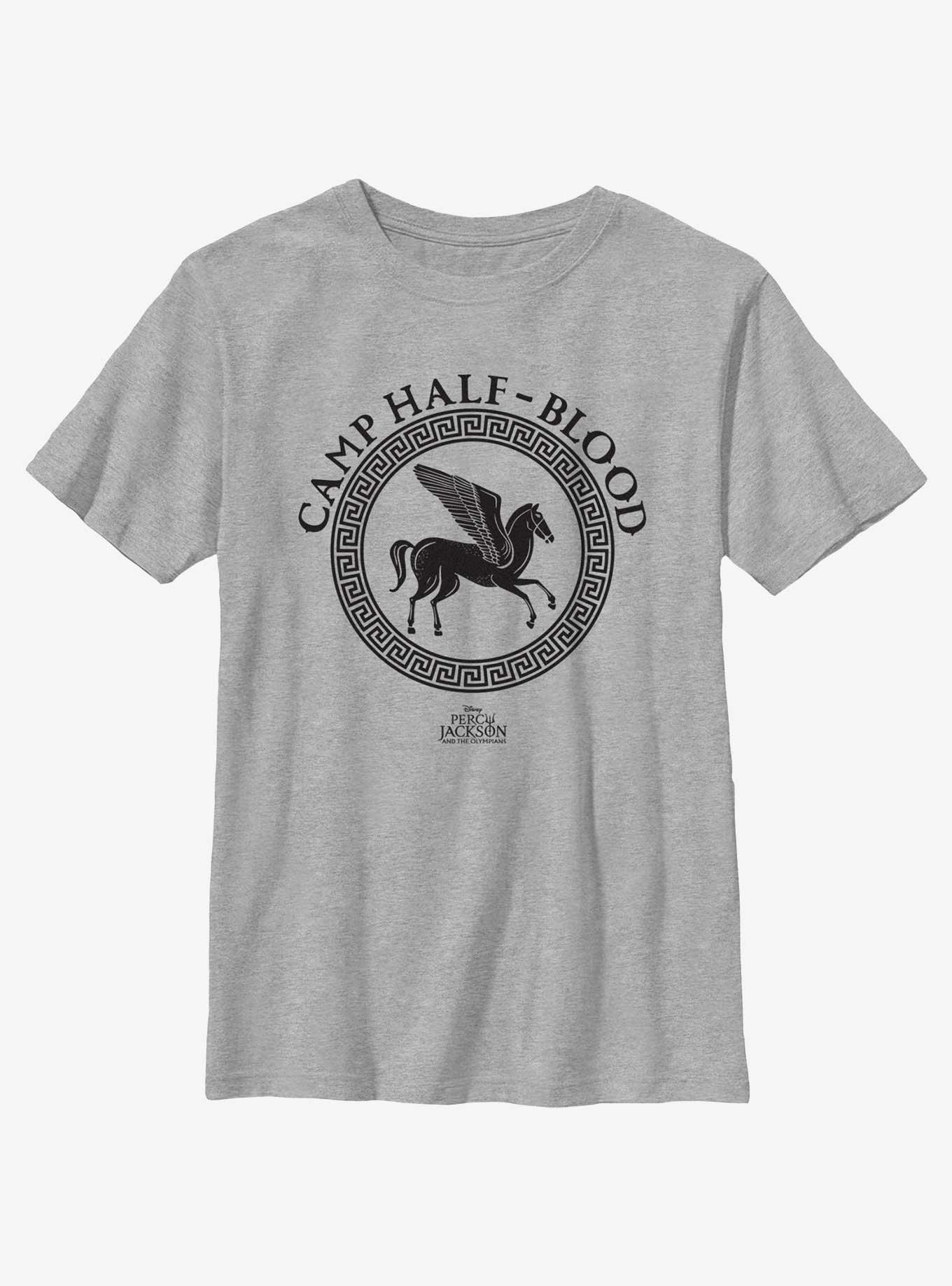 Disney Percy Jackson And The Olympians Camp Half Blood Logo Youth T-Shirt, ATH HTR, hi-res