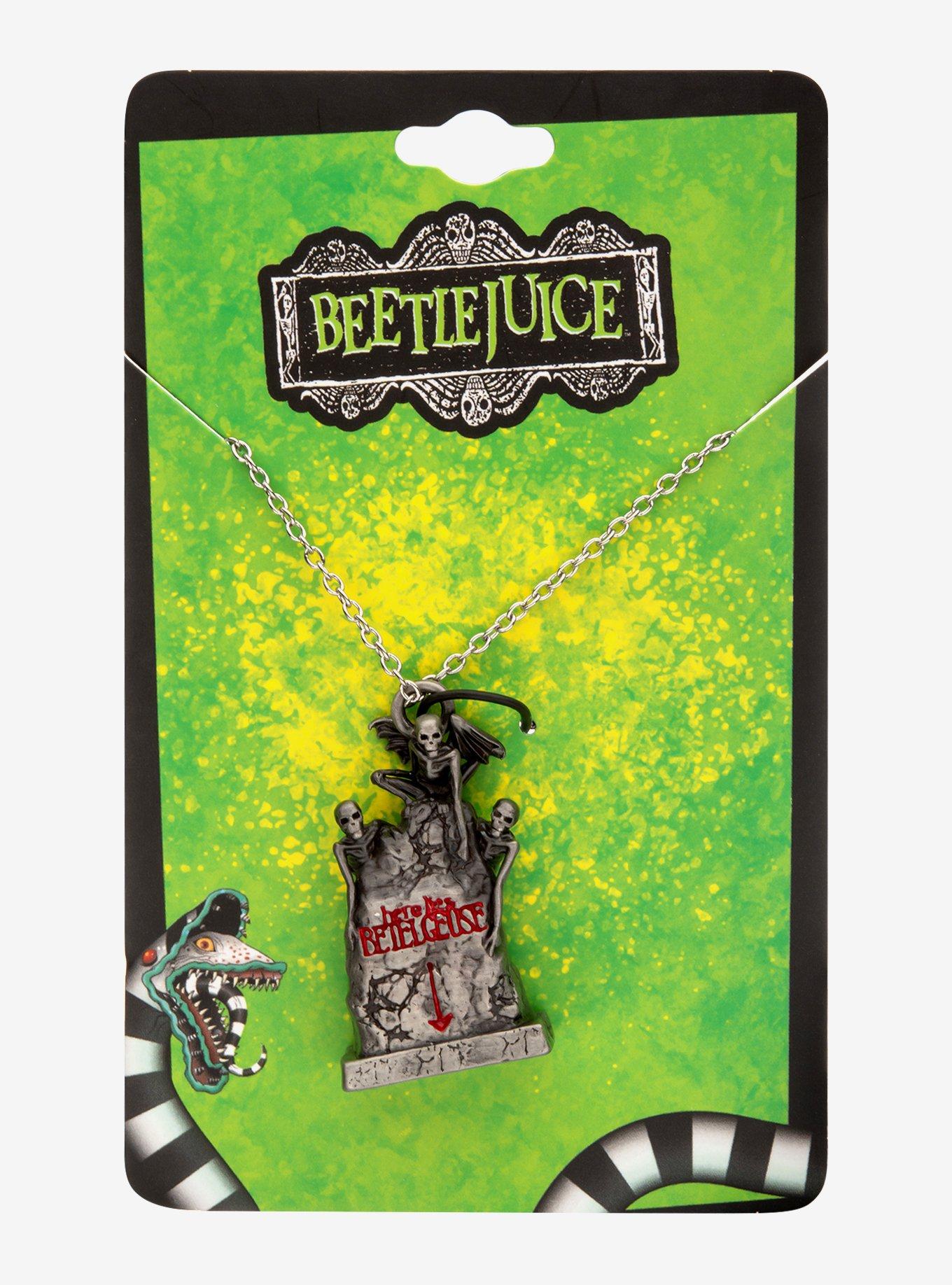 Beetlejuice Tombstone Pendant Necklace, , hi-res