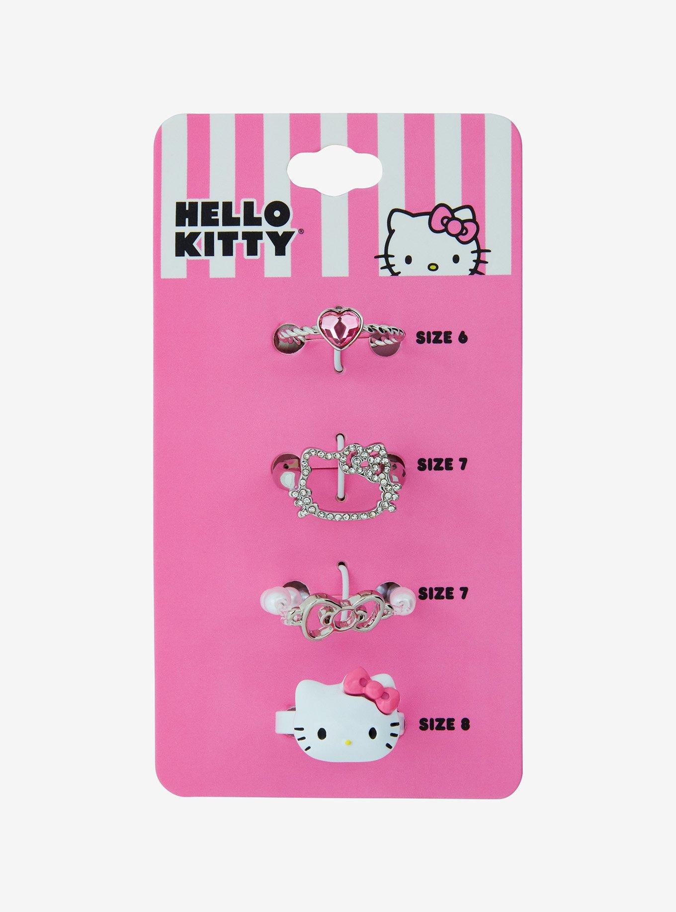 Hello Kitty Heart Bow Bling Ring Set