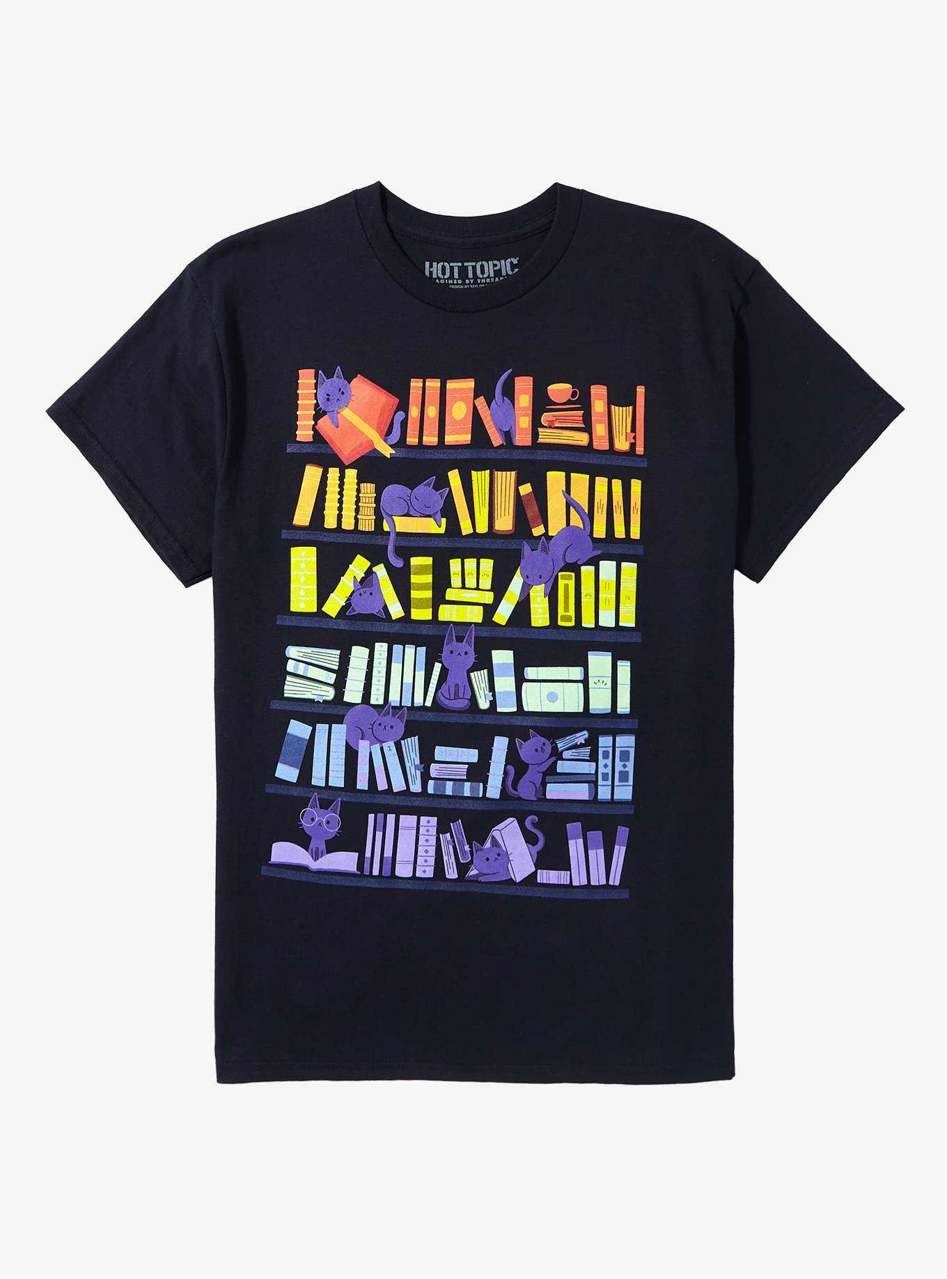 Rainbow Cat Library T-Shirt By TaylorRoss1, , hi-res